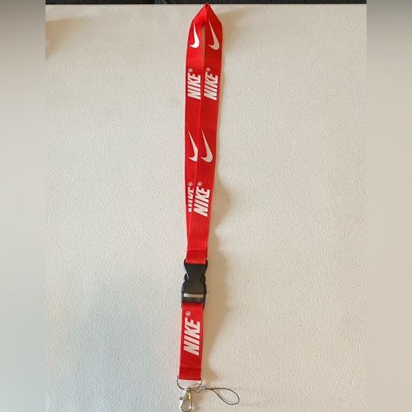 red and white nike lanyard